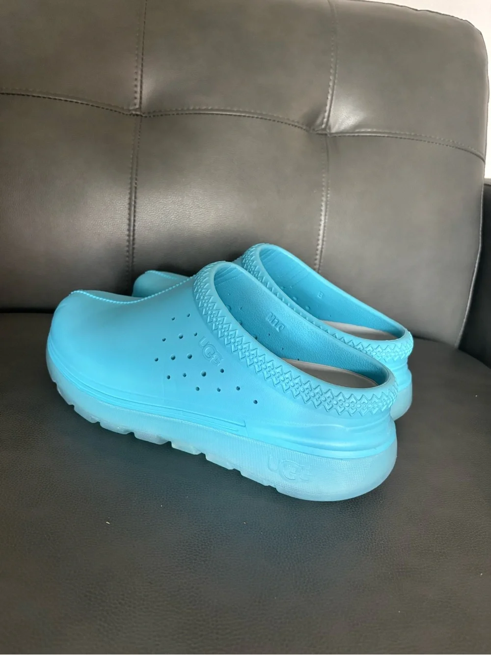 UGG Tasman Sport Light Aqua Blue Foam Platform Clogs Men's 10